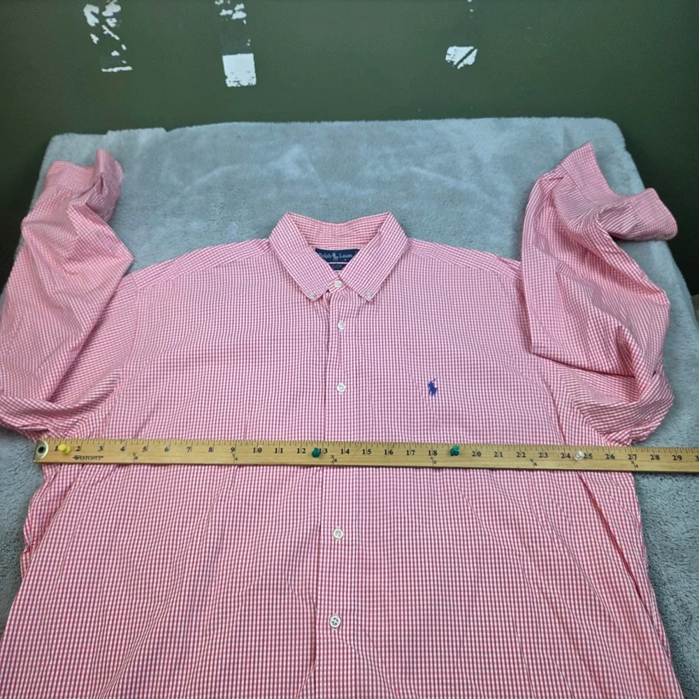 Polo Ralph Lauren Button Down Mens XL Blake Gingham Plaid Long Sleeve Red White
